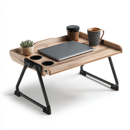 Sarex Classic Foldable Bed Desk - Oak Wood
