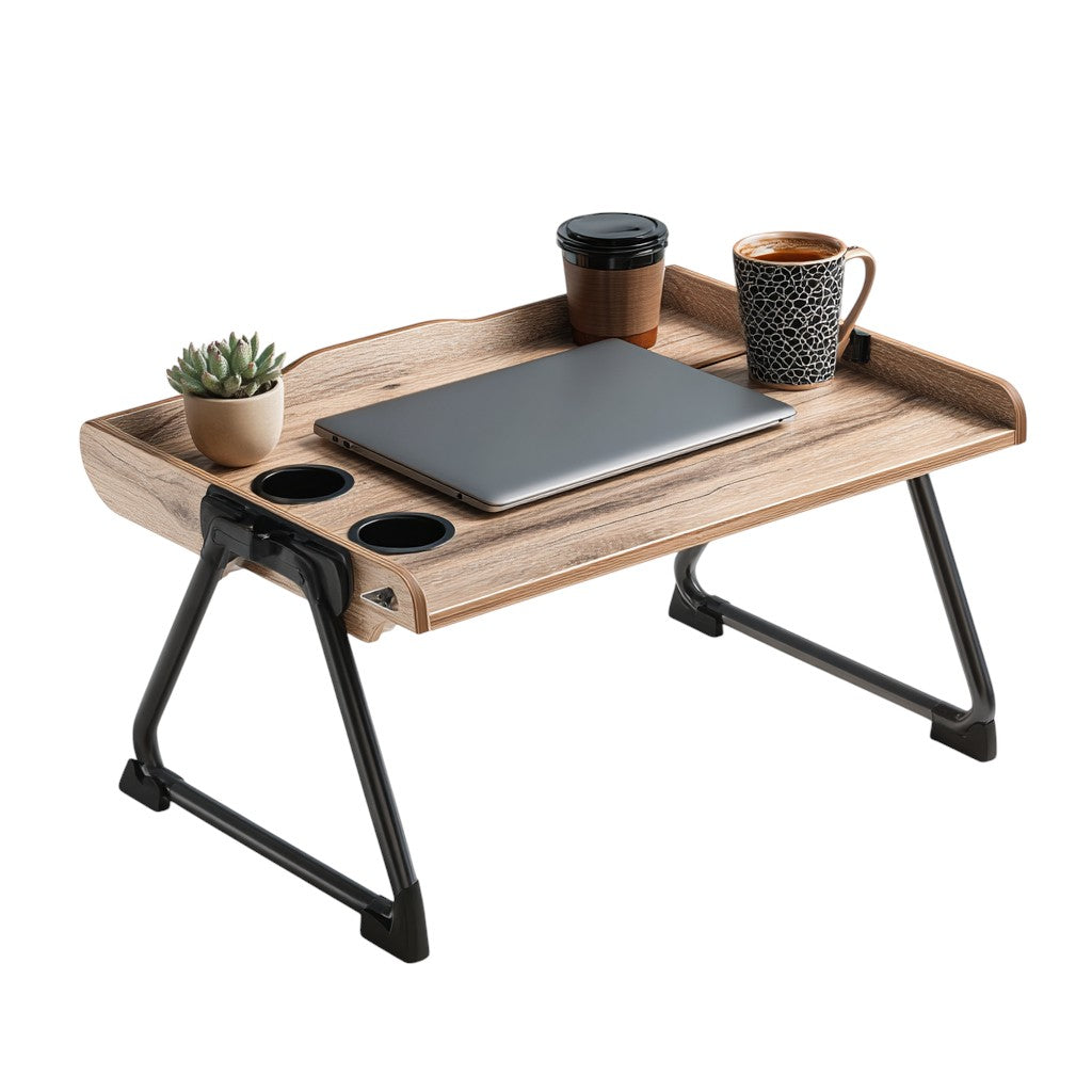 Sarex Classic Foldable Bed Desk - Oak Wood